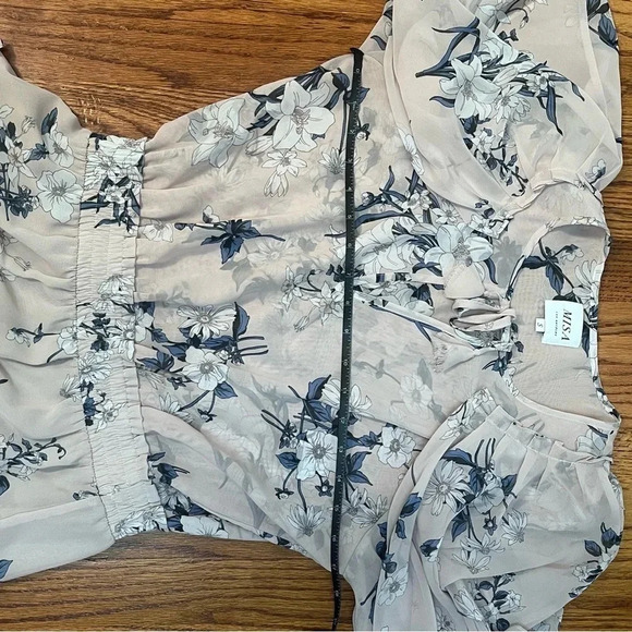MISA Los Angeles Pink Floral Print Ruffle Mini Dress Women Size S - Picture 6 of 9